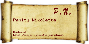 Papity Nikoletta névjegykártya