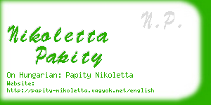 nikoletta papity business card